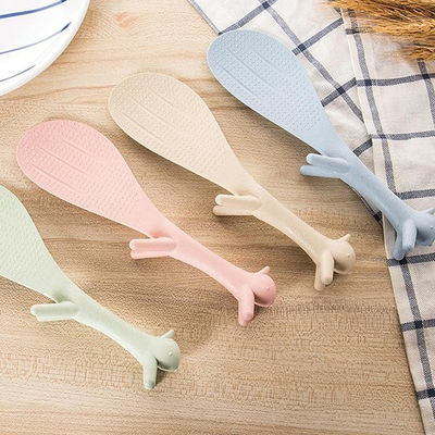 Custom Wheat Straw plastic rice spoons in various colors