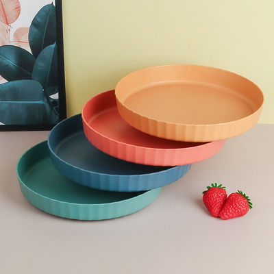 Custom Wheat Straw Plastic Parts in Various Colors for  PP thickened circular dining plate